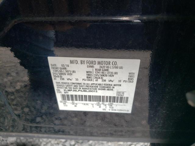 2LMPJ8LP5JBL29313 - 2018 LINCOLN MKX RESERVE Սև լուսանկար 13