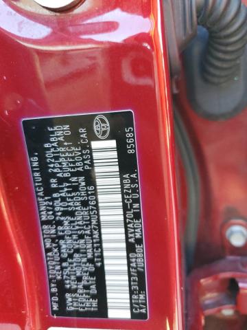 4T1C11AK7MU576016 - 2021 TOYOTA CAMRY LE RED photo 12