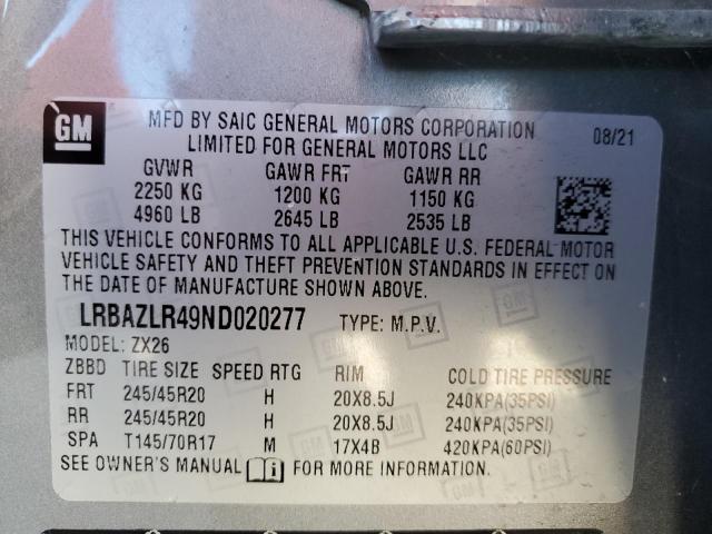 LRBAZLR49ND020277 - 2022 BUICK ENVISION PREFERRED 灰色 照片 14