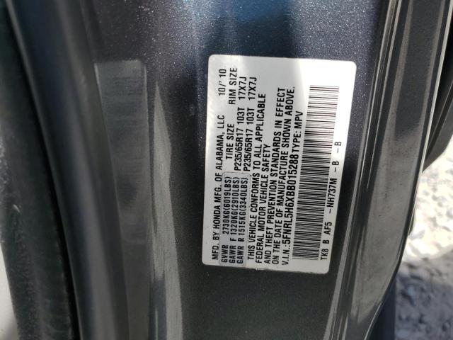 5FNRL5H6XBB015288 - 2011 HONDA ODYSSEY EXL GRAY photo 13