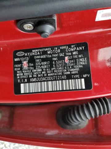 KM8JU3AC0DU712148 - 2013 HYUNDAI TUCSON GLS RED photo 14