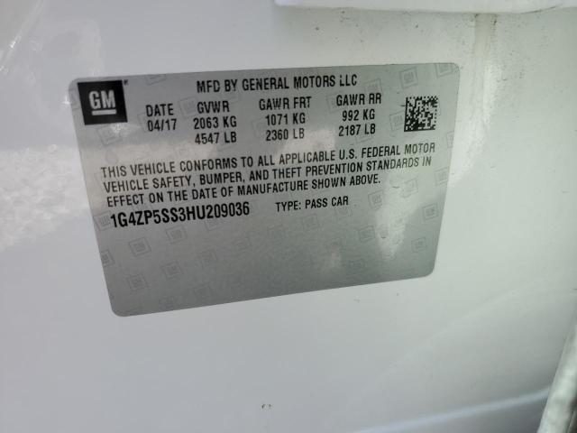 1G4ZP5SS3HU209036 - 2017 BUICK LACROSSE ESSENCE WHITE photo 12