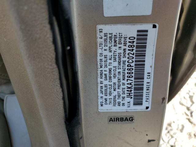 JH4KA7666PC024840 - 1993 ACURA LEGEND L BEIGE photo 12
