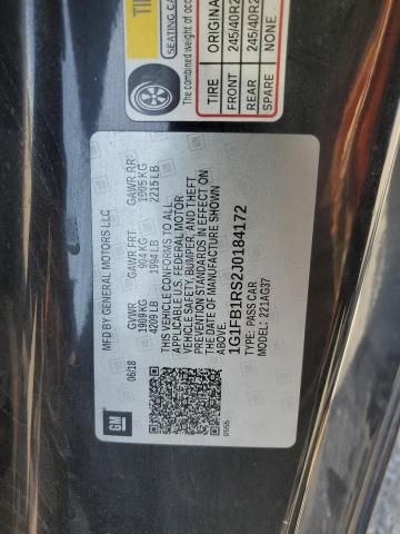 1G1FB1RS2J0184172 - 2018 CHEVROLET CAMARO LT 黑色 照片 13