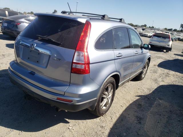 JHLRE4H77AC006687 - 2010 HONDA CR-V EXL BLUE photo 3