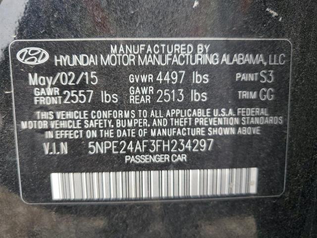 5NPE24AF3FH234297 - 2015 HYUNDAI SONATA SE BLACK photo 12