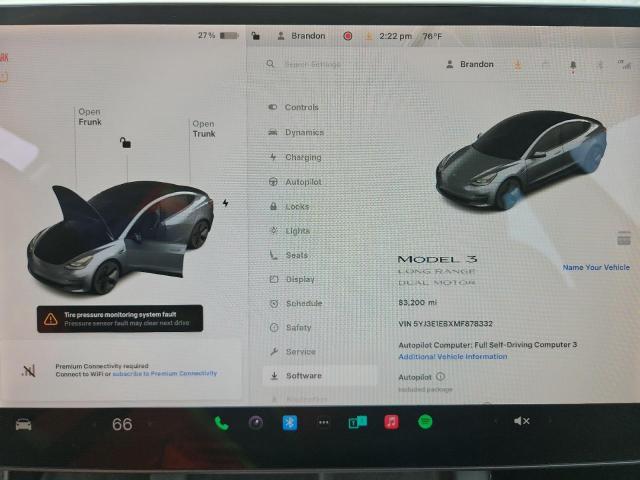 5YJ3E1EBXMF878332 - 2021 TESLA MODEL 3 Grafit foto 9