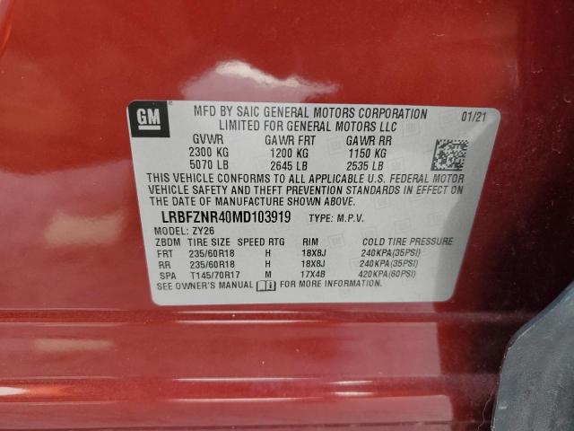 LRBFZNR40MD103919 - 2021 BUICK ENVISION ESSENCE RED photo 13