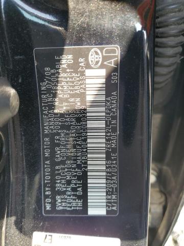 2T1BU40E19C080329 - 2009 TOYOTA COROLLA BASE Siyah fotoğraf 12