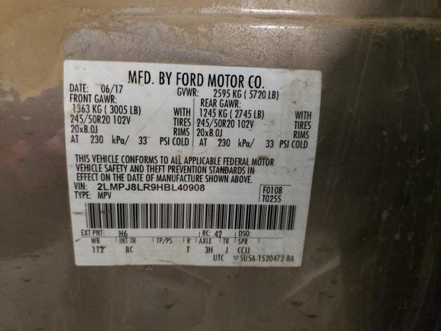 2LMPJ8LR9HBL40908 - 2017 LINCOLN MKX RESERVE Թուխ լուսանկար 13