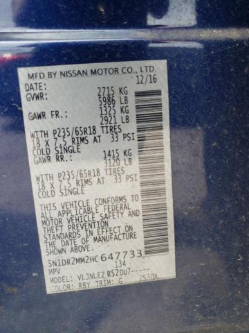 5N1DR2MM2HC647733 - 2017 NISSAN PATHFINDER S Mavi foto 13