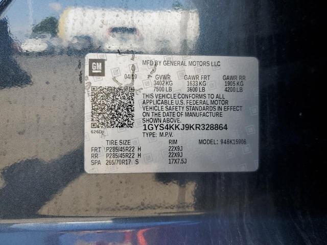 1GYS4KKJ9KR328864 - 2019 CADILLAC ESCALADE ESV PLATINUM Gris foto 13