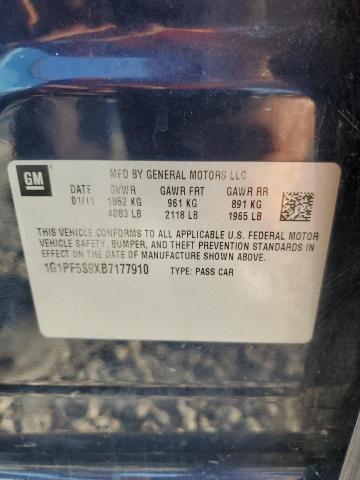 1G1PF5S9XB7177910 - 2011 CHEVROLET CRUZE LT 蓝色 照片 12