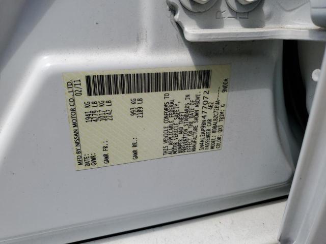 1N4AL2AP9BN477072 - 2011 NISSAN ALTIMA BASE WHITE photo 12