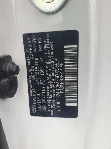 KMHTC6AE6FU225599 - 2015 HYUNDAI VELOSTER TURBO WHITE photo 12