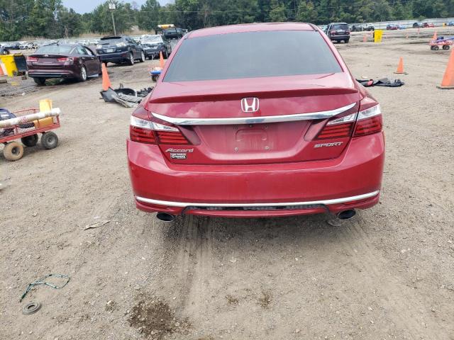 1HGCR2F51HA085455 - 2017 HONDA ACCORD SPORT RED photo 6