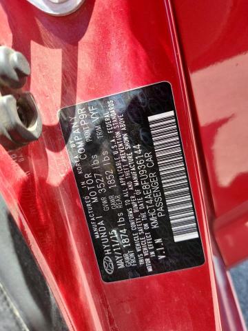 KMHCT4AE8FU936144 - 2015 HYUNDAI ACCENT GLS წითელი ფოტო 12