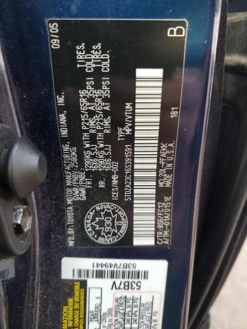 5TDZA23C16S391591 - 2006 TOYOTA SIENNA CE BLUE photo 14