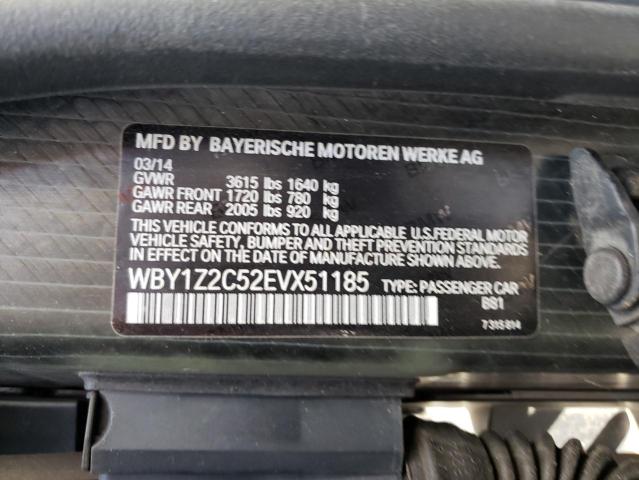 WBY1Z2C52EVX51185 - 2014 BMW I3 BEV BLACK photo 12