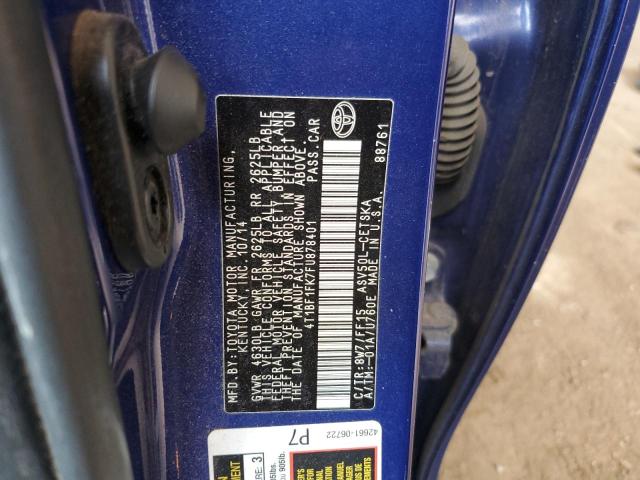 4T1BF1FK7FU878401 - 2015 TOYOTA CAMRY LE BLUE photo 12