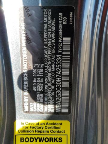 WBA2G3C30H7A25334 - 2017 BMW M240XI CHARCOAL photo 12