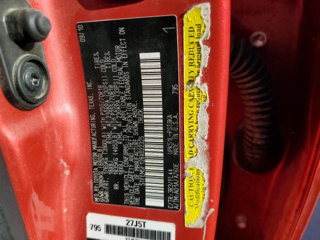 5TFEM5F12BX022325 - 2011 TOYOTA TUNDRA CREWMAX SR5 RED photo 12