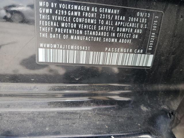 WVWDM7AJ1EW009431 - 2014 VOLKSWAGEN GOLF BLACK photo 12