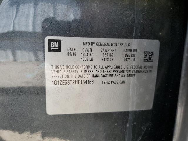 1G1ZE5ST2HF134166 - 2017 CHEVROLET MALIBU LT CHARCOAL photo 12