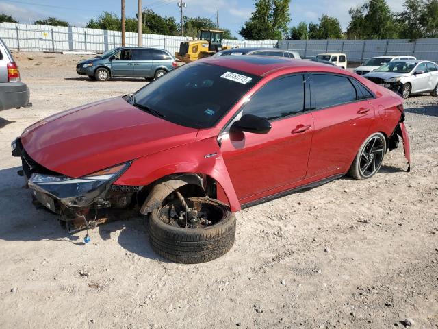 KMHLR4AF2MU203124 - 2021 HYUNDAI ELANTRA N LINE RED photo 1