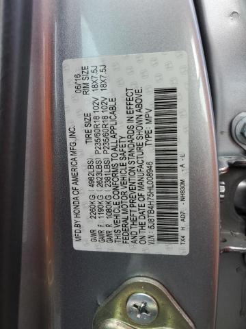 5J8TB4H75HL008946 - 2017 ACURA RDX ADVANCE SILVER photo 12