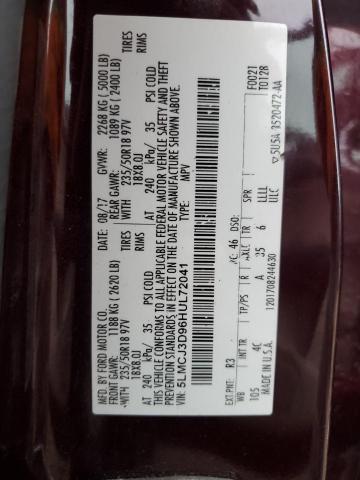 5LMCJ3D96HUL72041 - 2017 LINCOLN MKC RESERVE Bordo fotoğraf 12