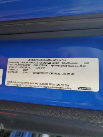 3AKJHHDV9LSKY4861 - 2020 FREIGHTLINER CASCADIA 1 蓝色 照片 10