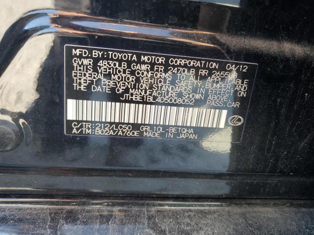 JTHBE1BL4D5008052 - 2013 LEXUS GS 350 შავი ფოტო 12