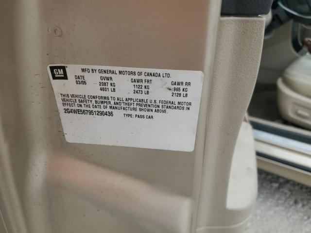 2G4WE567951290436 - 2005 BUICK LACROSSE CXS GOLD photo 12