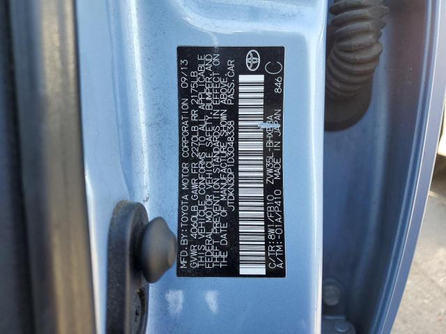 JTDKN3DP1D3048338 - 2013 TOYOTA PRIUS PLUG BLUE photo 13