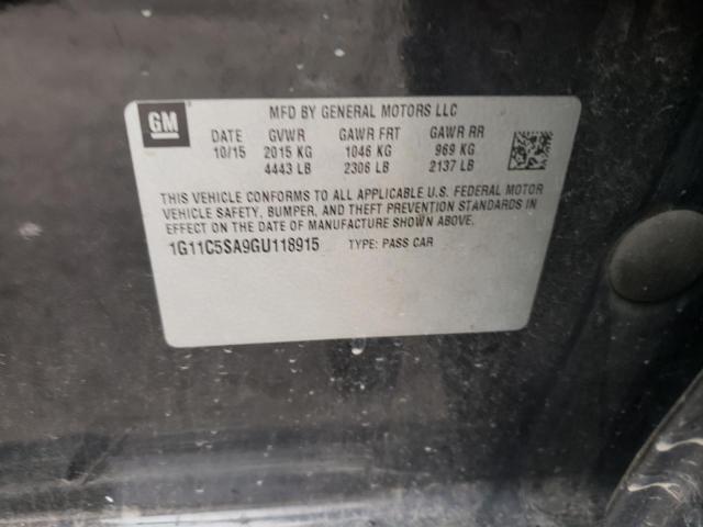 1G11C5SA9GU118915 - 2016 CHEVROLET MALIBU LIM LT 黑色 照片 12