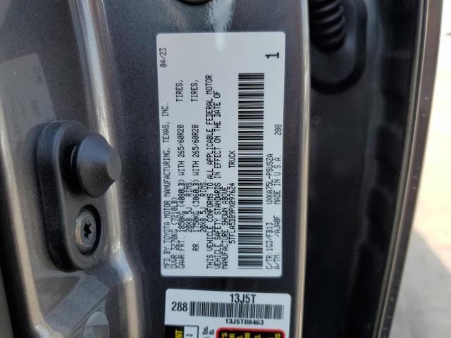 5TFLA5DB9PX097624 - 2023 TOYOTA TUNDRA CREWMAX SR GRAY photo 12