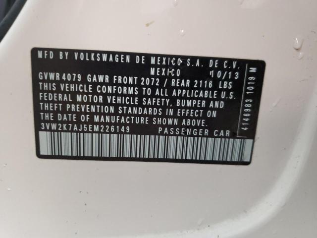 3VW2K7AJ5EM226149 - 2014 VOLKSWAGEN JETTA BASE 白色 照片 13