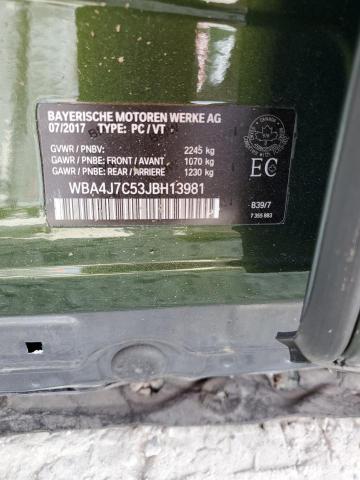 WBA4J7C53JBH13981 - 2018 BMW 440XI GRAN COUPE GREEN photo 12