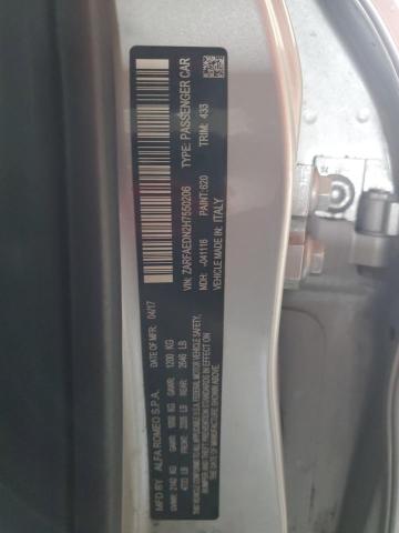 ZARFAEDN2H7550206 - 2017 ALFA ROMEO GIULIA Q4 ვერცხლისფერი ფოტო 12