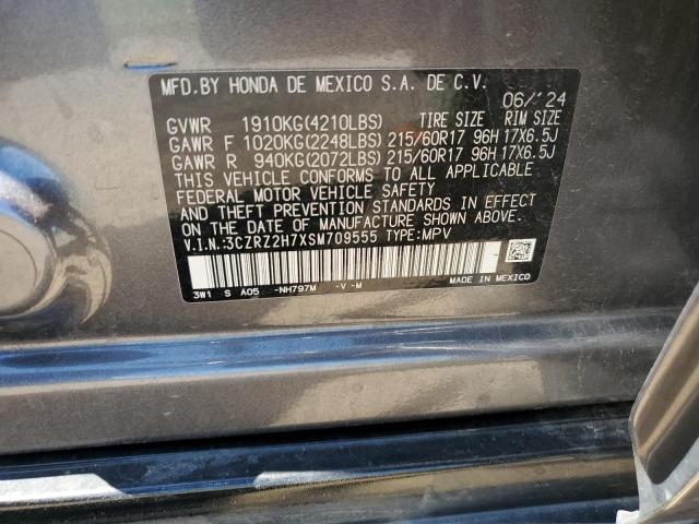 3CZRZ2H7XSM709555 - 2025 HONDA HR-V EXL GRAY photo 13
