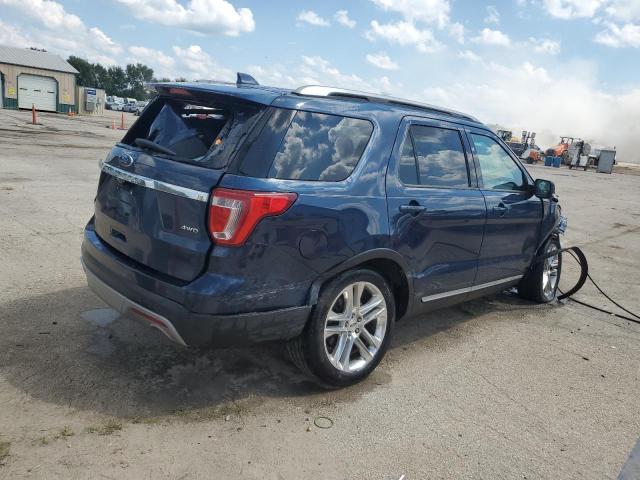 1FM5K8D85HGB51073 - 2017 FORD EXPLORER XLT BLUE photo 3