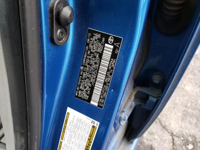 JTDBU4EE2AJ080597 - 2010 TOYOTA COROLLA BASE BLUE photo 12