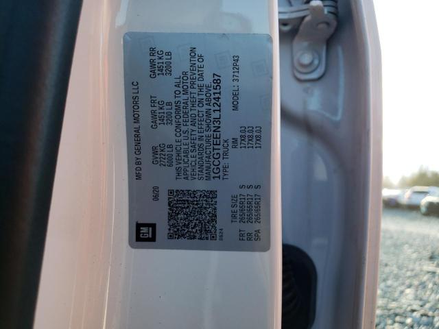 1GCGTEEN3L1241587 - 2020 CHEVROLET COLORADO ZR2 WHITE photo 12