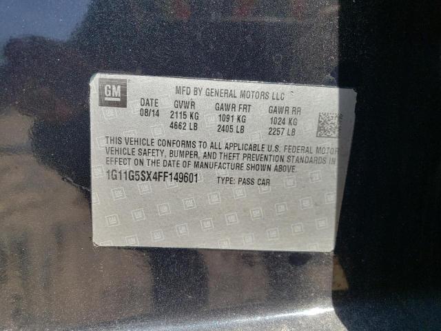 1G11G5SX4FF149601 - 2015 CHEVROLET MALIBU LTZ შავი ფოტო 12