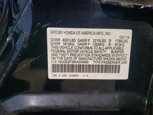 19UDE2F35KA004690 - 2019 ACURA ILX Qara foto 12
