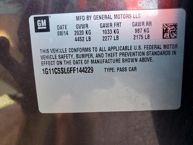 1G11C5SL6FF144229 - 2015 CHEVROLET MALIBU 1LT BLACK photo 12