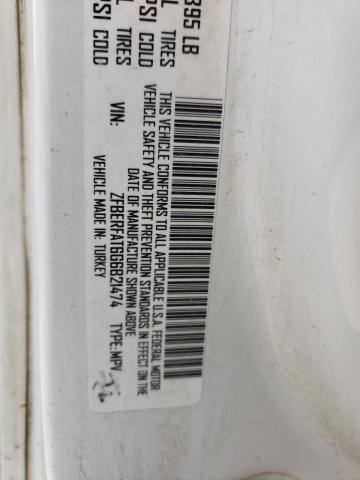 ZFBERFAT6G6B21474 - 2016 RAM PROMASTER თეთრი ფოტო 13