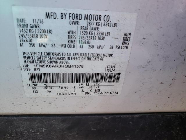 1FM5K8AR0HGB41578 - 2017 FORD EXPLORER POLICE INTERCEPTOR Ağ foto 13