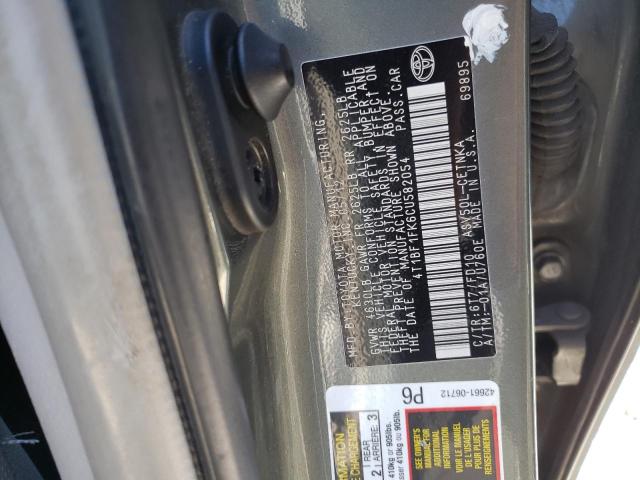 4T1BF1FK6CU582054 - 2012 TOYOTA CAMRY BASE 灰色 照片 12
